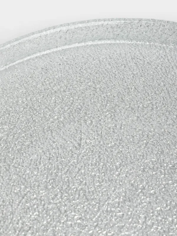 Тарелка обеденная, 28 см, стекло Р, серебристая, Cracle, image-4