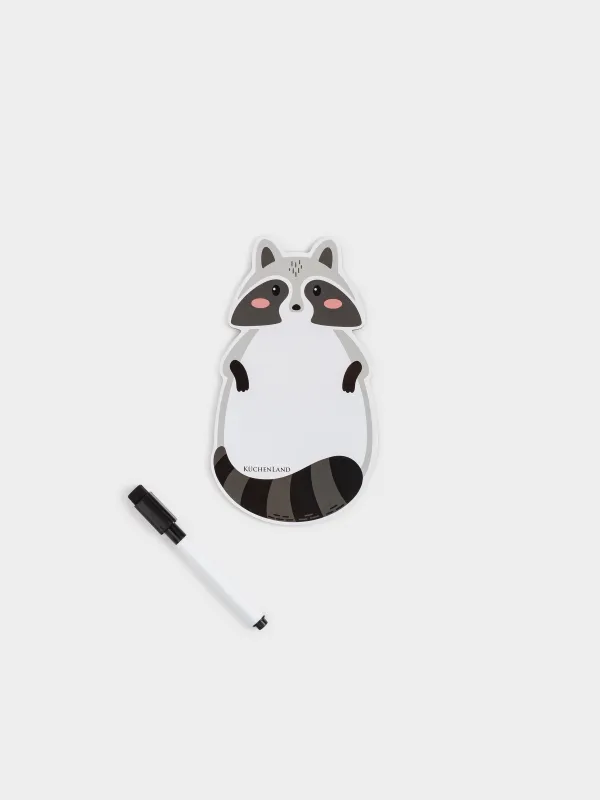 Доска магнитная для записей, 18х10 см, с маркером, Енот, Raccoon, image-0