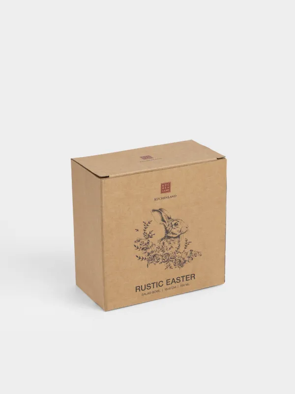 Салатник, 15х8 см, 700 мл, керамика R, бежевый, Заяц с цветами, Rustic Easter, image-5