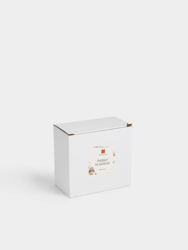 Подставка для яйца, 11 см, керамика D, молочно-бежевая, Кролик в цветочном венке, Rabbit in narcis, image-5