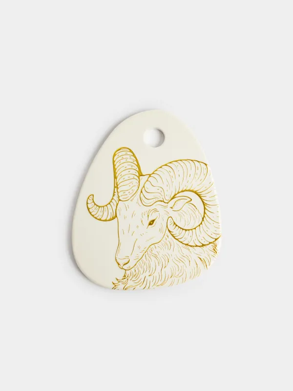 Подставка под горячее, 16х20 см, Золотистый баран, Sheep gold, image-0