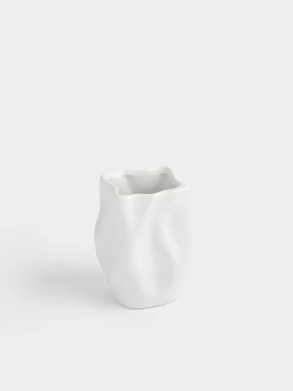 Подставка для кухонных принадлежностей, 15 см, керамика D, молочная, Волнистый край, Crumple, image-1