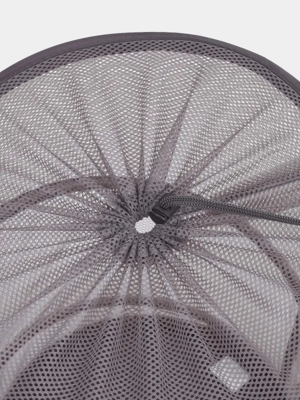 Корзина для белья, 46х34 см, складная, полиэстер/сталь, круглая, серая, Safety, image-2