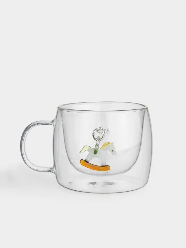 Кружка, 330 мл, стекло Б/металл, с подвеской, Лошадь, Air figure, image-0
