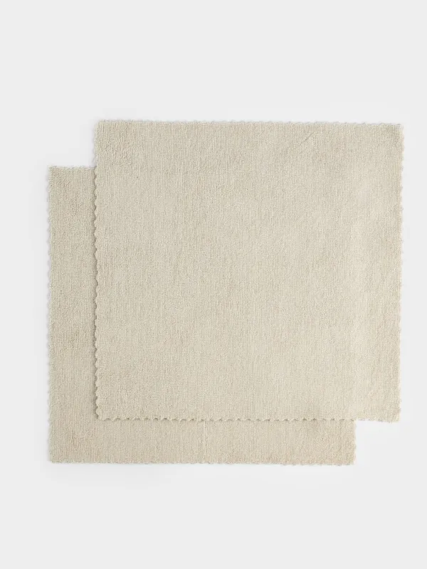 Тряпка для уборки, 32х32 см, 2 шт, микрофибра с ворсом, серо-бежевая, Clean, image-0