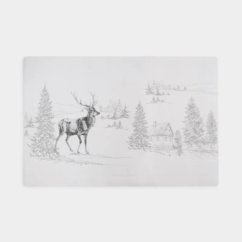 Салфетка под приборы, 30х45 см, Олень и домик, Rock print