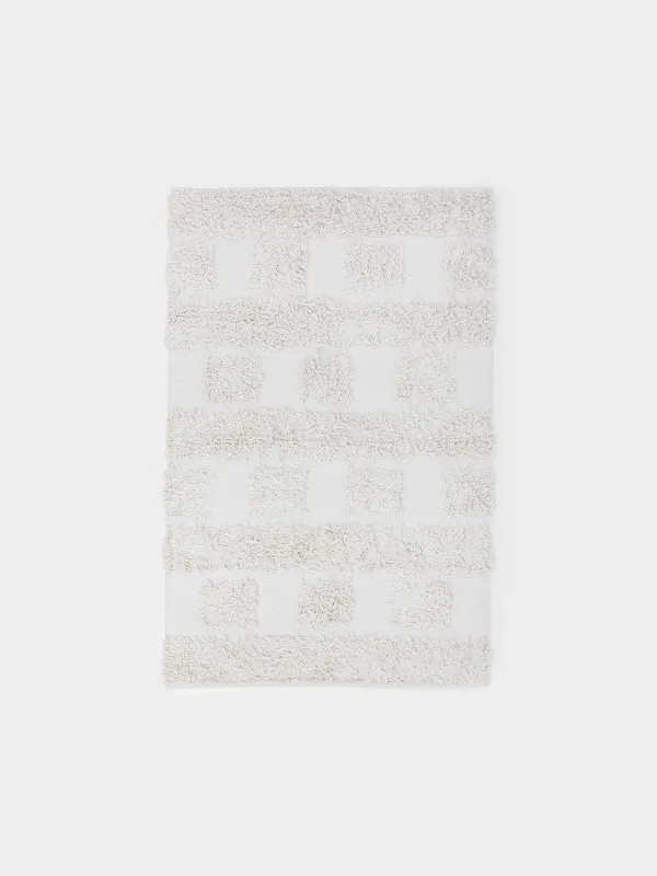 Ковер, 120х180 см, с ворсом, хлопок, экрю, Cage pattern, image-0