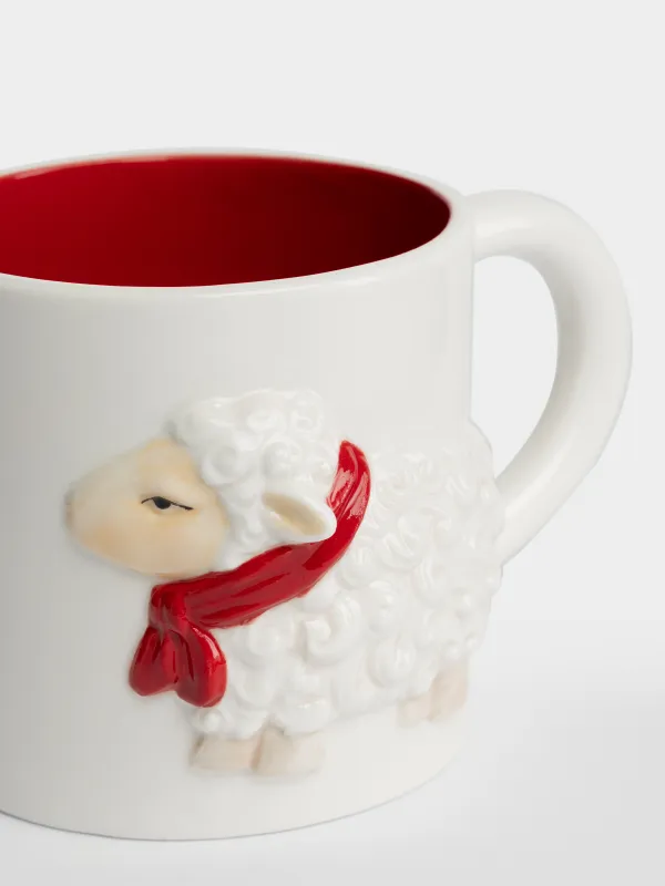 Кружка, 370 мл, Овечка в шарфе, Cute sheep, image-1