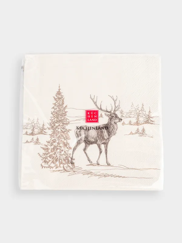 Салфетки бумажные, 33х33 см, Silver forest, image-4