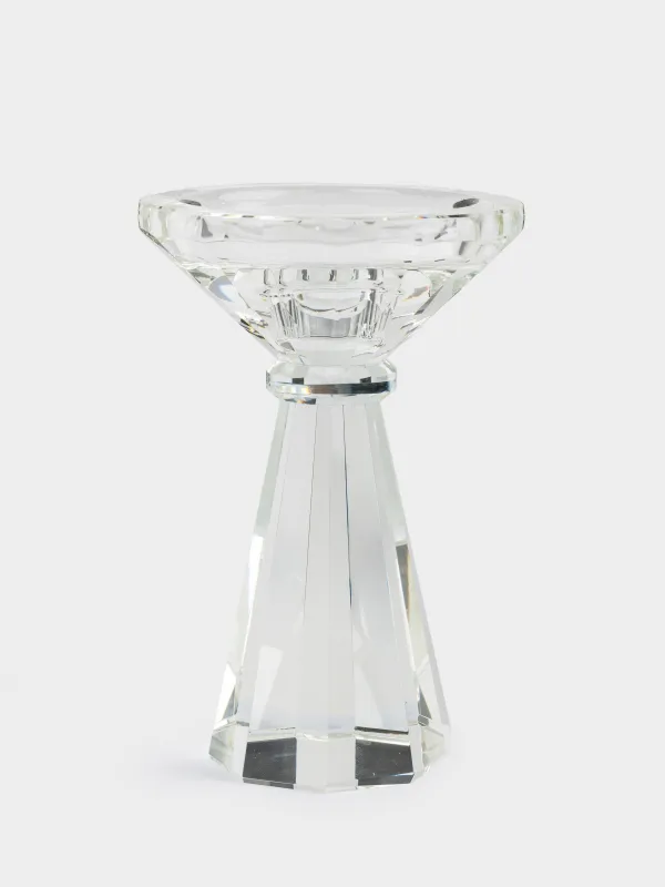 Подсвечник, 15 см, для цилиндрической/тонкой свечи, на ножке, кристальное стекло, Lux crystal, image-0