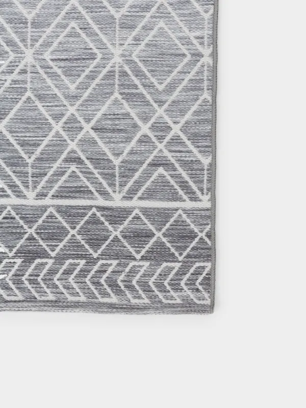 Коврик, 80х150 см, полиэстер/хлопок, серый, Ромб, Rhombic, image-1