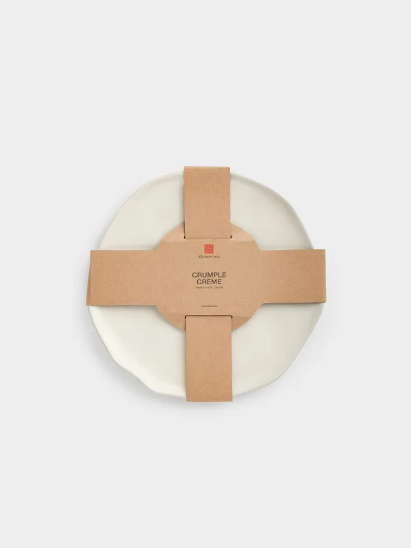 Тарелка обеденная, 27 см, керамика K, молочная, Мятый эффект, Crumple creme, image-4