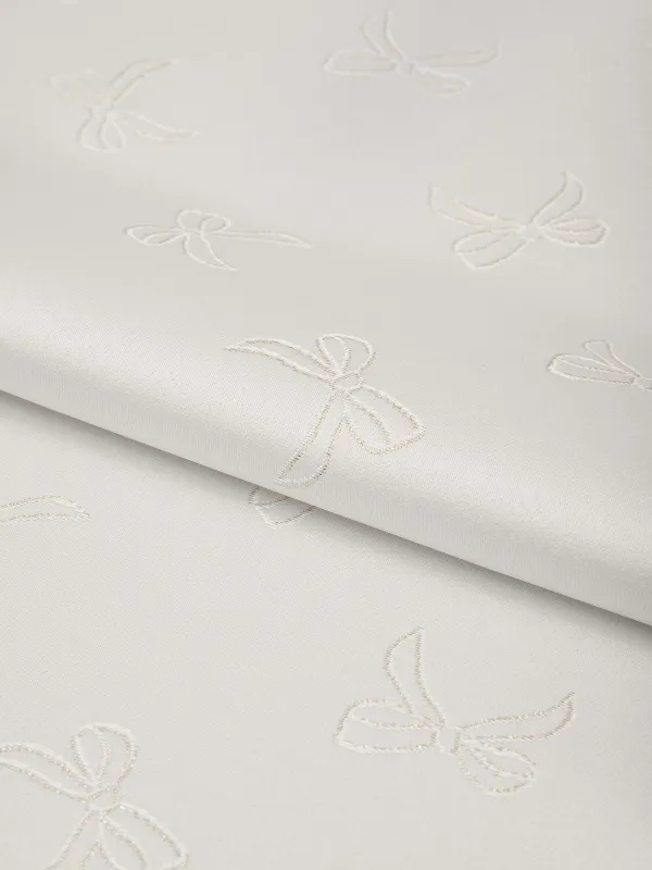 Дорожка настольная, 40х160 см, жаккард, полиэстер, молочная, Банты, Jacquard bow, image-1