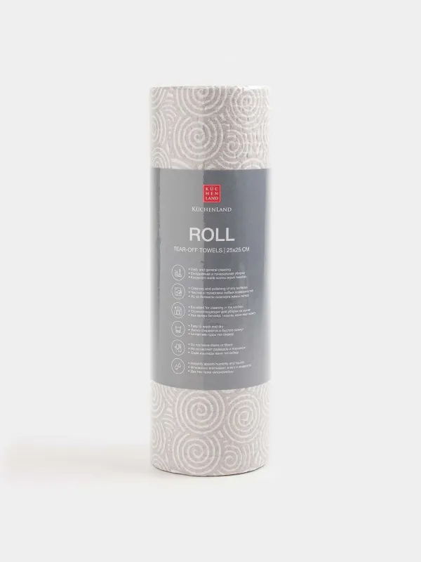 Полотенца рулонные, 25х25 см, 50 шт, Завитки, Roll, image-0