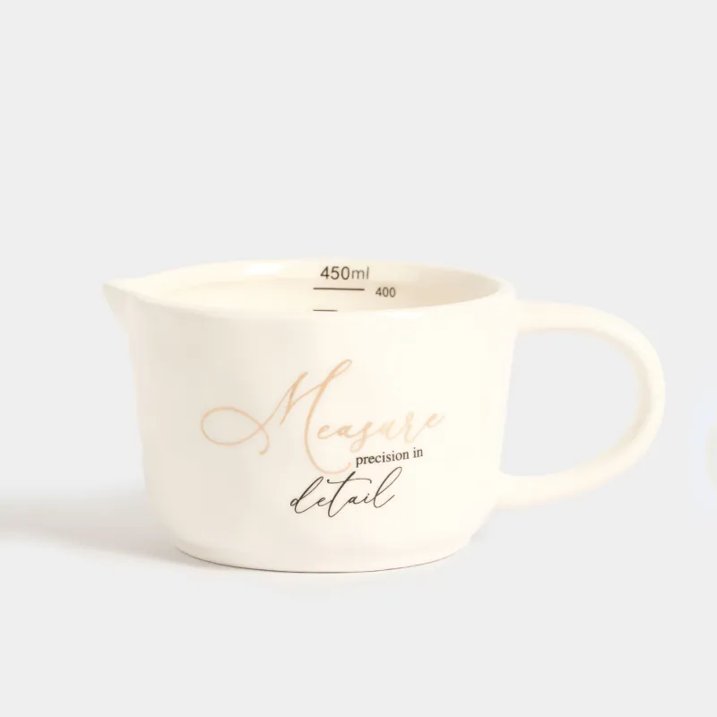 Емкость мерная, 450 мл, керамика D, молочная, Мятый эффект, Crumple kitchen