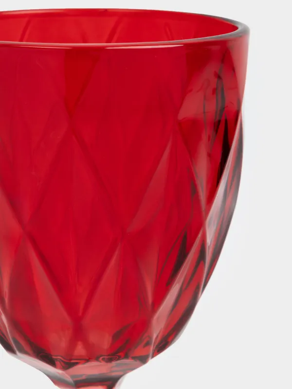 Бокал-кубок для вина, 300 мл, стекло Р, красный, Rhomb color, image-1