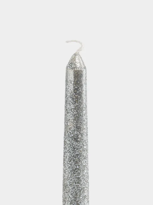 Свеча, 25 см, тонкая, с блестками, Sparkly candle, image-2