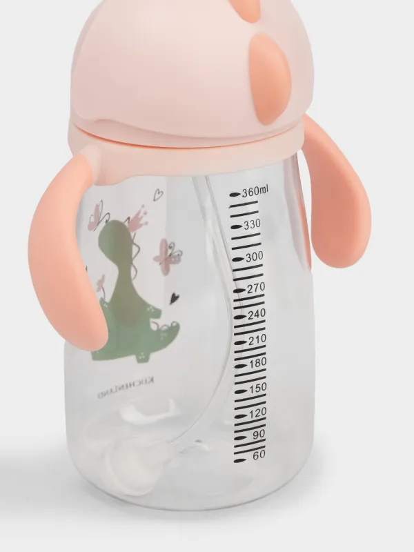 Бутылка-поильник, детская, 360 мл, тритан, розовая, Динозаврик, Dino, image-1