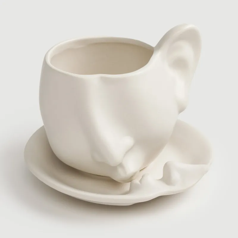 Пара чайная, 1 перс, 2 пр, 300 мл, керамика, молочная, Поцелуй, He&She