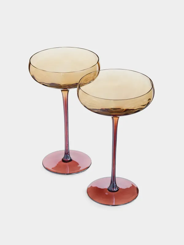 Бокал-креманка для шампанского, 220 мл, 2 шт, стекло, янтарно-коричневый, Filo R color, image-1