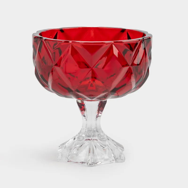 Креманка, 11 см, 270 мл, стекло Р, красная, Rhomb color