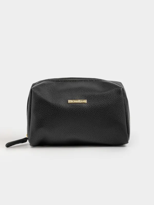 Косметичка, 18х12 см, полиуретан, черная, Force, image-0