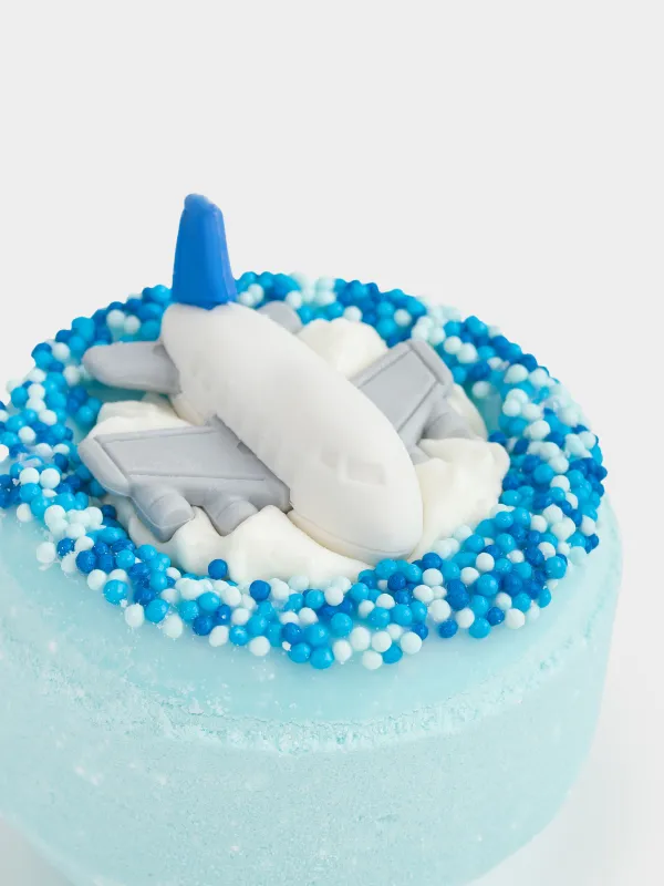 Бомбочка для ванны, 130 гр, с игрушкой, голубая, Ваниль, Самолет, Traffic, image-4