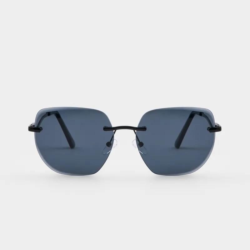 Очки солнцезащитные, сталь/пластик, квадратные, черные, Geometric