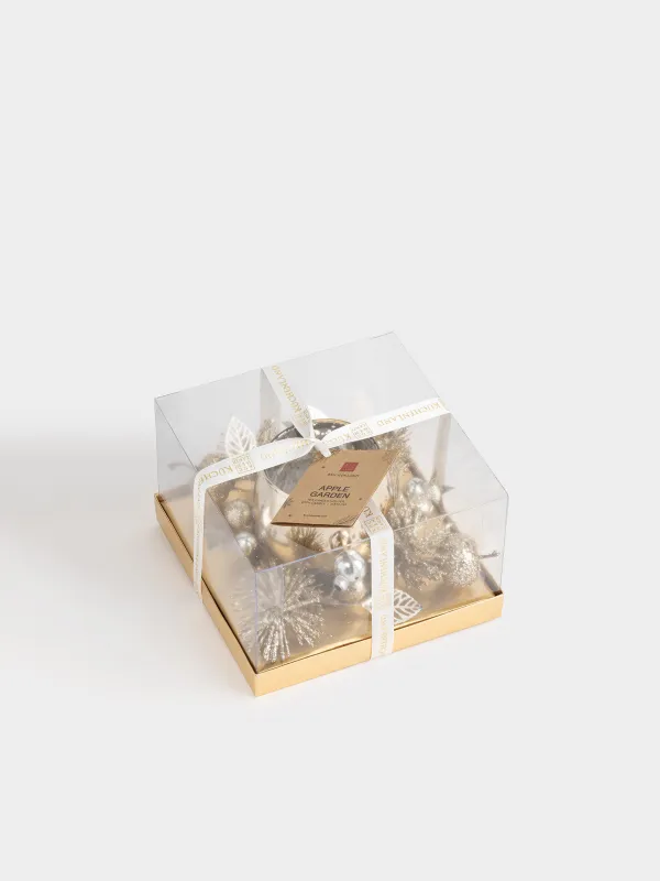 Подсвечник, 15x10 см, для чайной свечи, со свечой, шампань, Яблоки, Apple garden, image-4