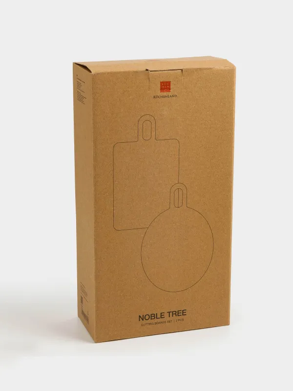 Набор досок разделочных, 2 шт, на подставке, дерево/сталь, прямоугольная/круглая, Noble tree , image-9