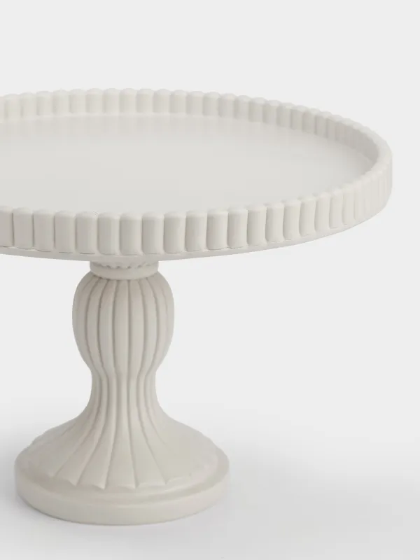 Блюдо на ножке, 23х16 см, полирезин бежевое, Antic, image-3