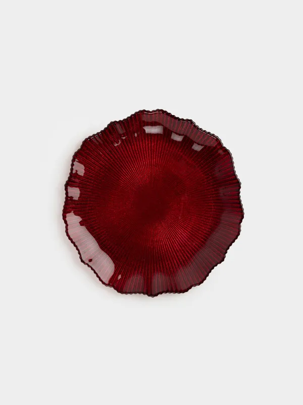 Тарелка обеденная, 28 см, стекло Р, красная, Ribby color, image-0