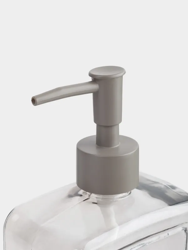 Диспенсер для жидкого мыла, 570 мл, стекло/пластик, серо-коричневый, Pure soap, Title color, image-5