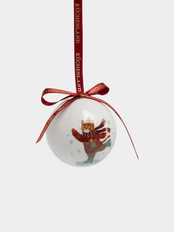 Набор елочных игрушек, 5 см, 4 шт, Шар, Новогодние персонажи, Ball print, image-4