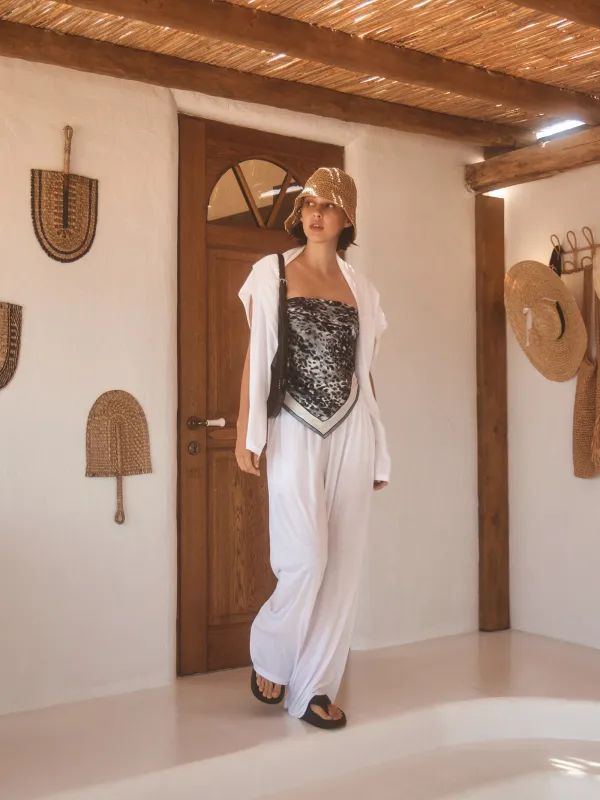 Платок женский, 70x70 см, полиэстер, черно-серый, Анималистичный принт, Kerchief, image-6