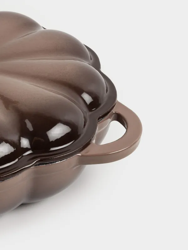 Сотейник, 26 см, 2,3 л, с крышкой, чугун, коричневый, Тыква, Gourd, image-3