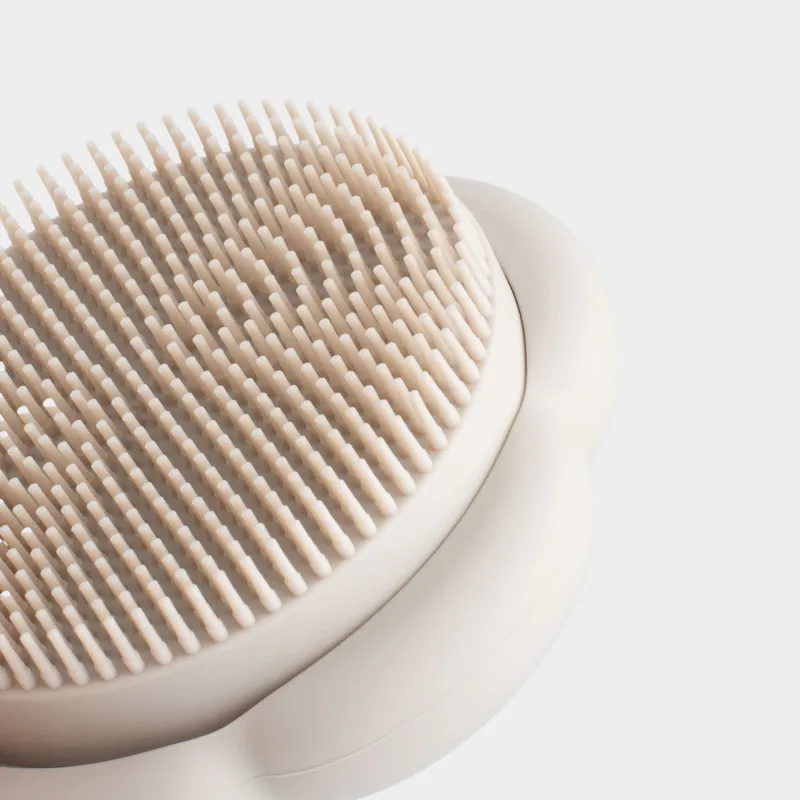 Щетка для очищения лица, 7 см, массажная, силикон, бежевая, Цветок, Manny, image-5