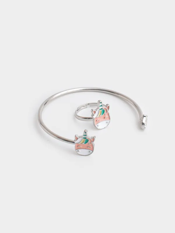 Набор украшений, цепочка/браслет/кольцо, Единорог, Unicorn, image-2