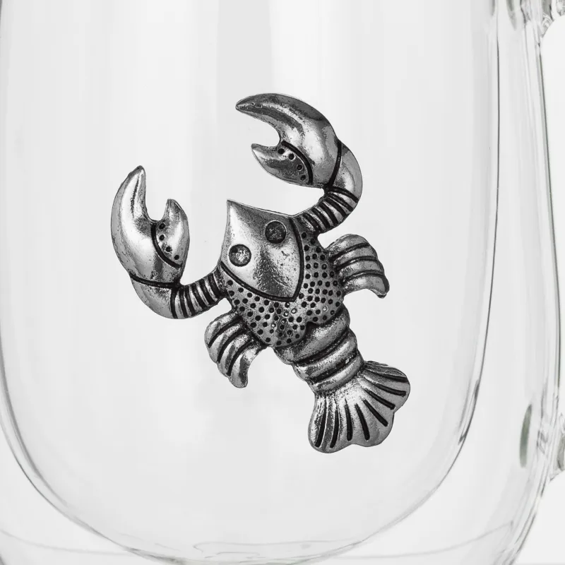 Кружка, 350 мл, стекло Б/металл, серебристая, Рак, Air-zodiac, image-4