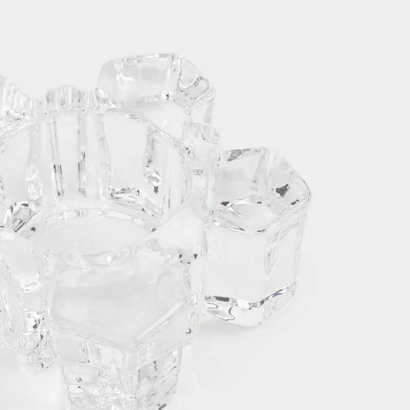 Подсвечник, 9 см, для чайной свечи, стекло, Снежинка, Snowfall, image-3