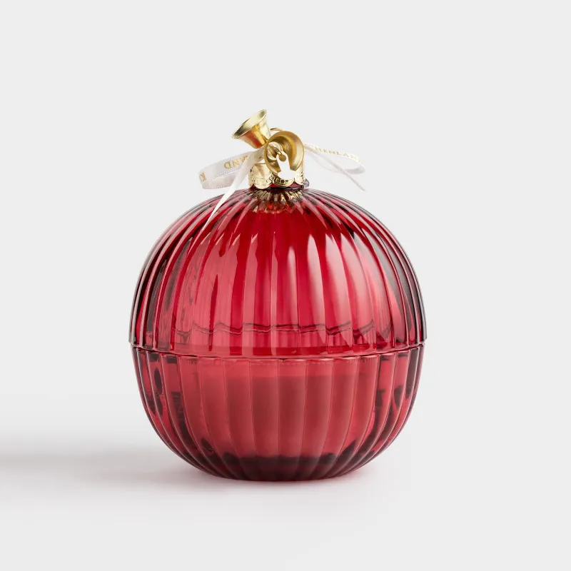 Свеча ароматическая, 12х13 см, в подсвечнике, с крышкой, стекло, красная, Berry, Christmas traditions