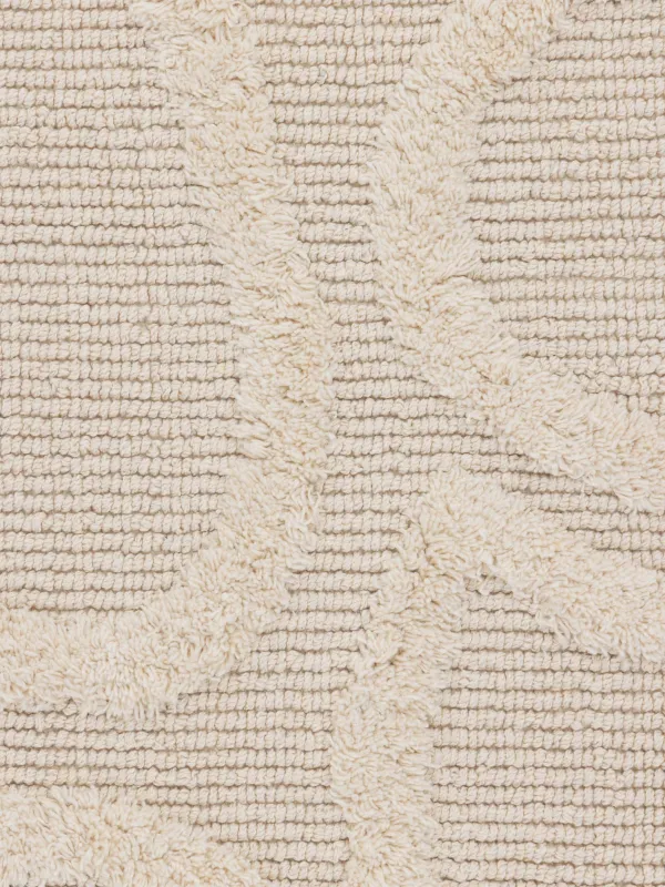 Коврик, 50x80 см, противоскользящий, хлопок, бежевый, Геометрия, Textured, image-2