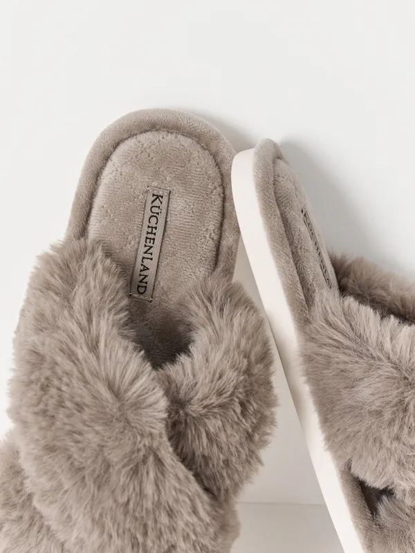 Тапочки женские, домашние, коричневые, Tape, image-5