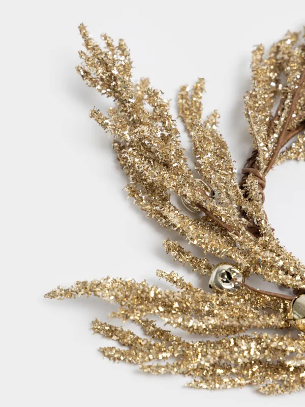 Венок рождественский, 40 см, Золотистая ель, Sparkle decor, image-1