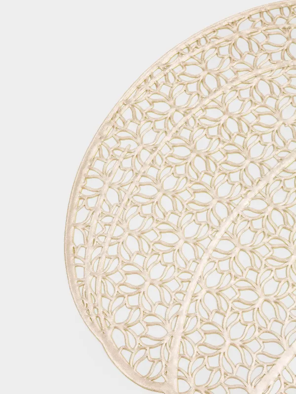 Салфетка под приборы, 38х38 см, ПВХ, фигурная, золотистая, Тыква, Azhur form, image-4