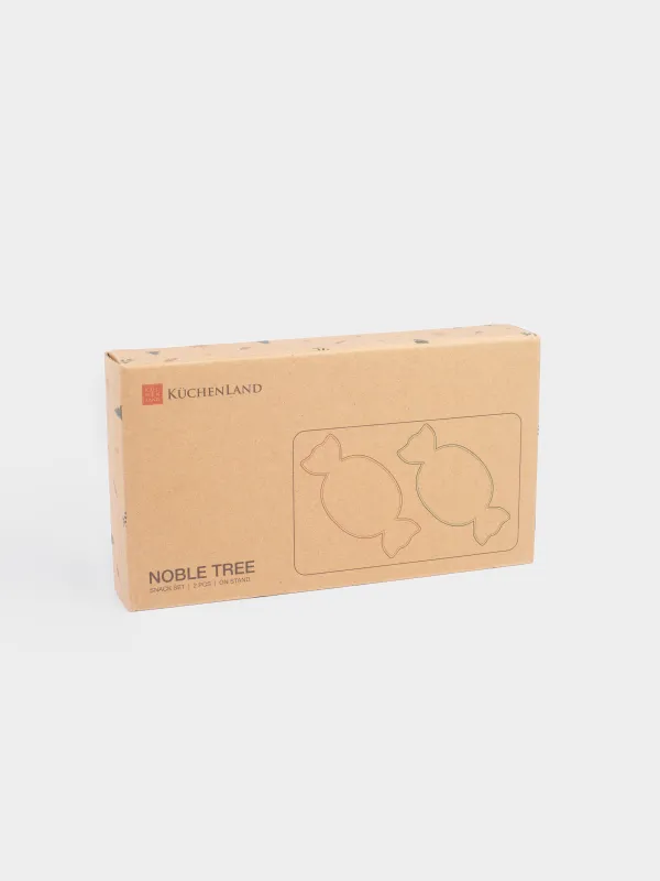 Набор для закусок, 2 пр, фарфор/дерево, Noble tree, image-6