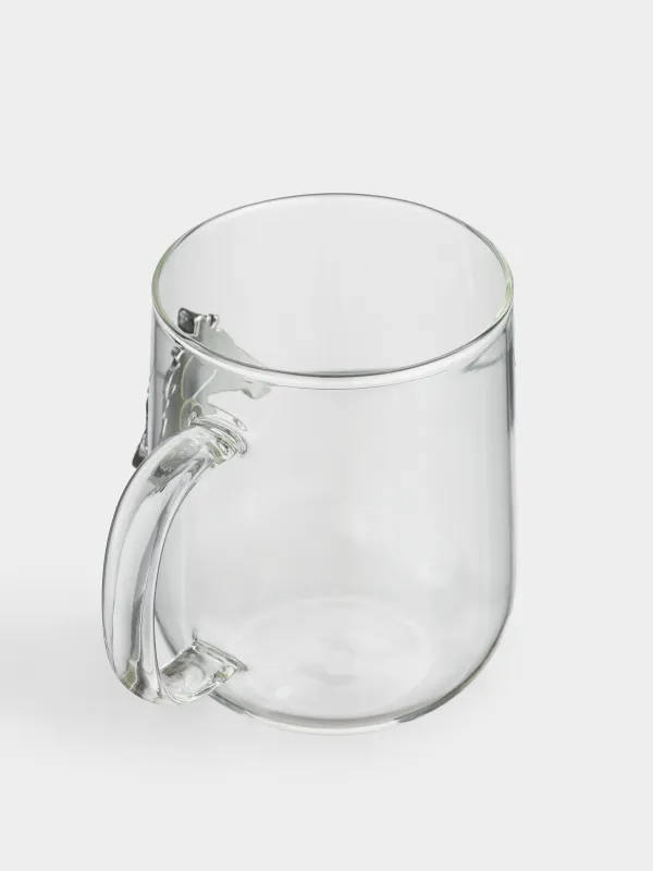 Кружка, 580 мл, стекло Б/металл, Серебристая лошадь, Lux elements, image-1