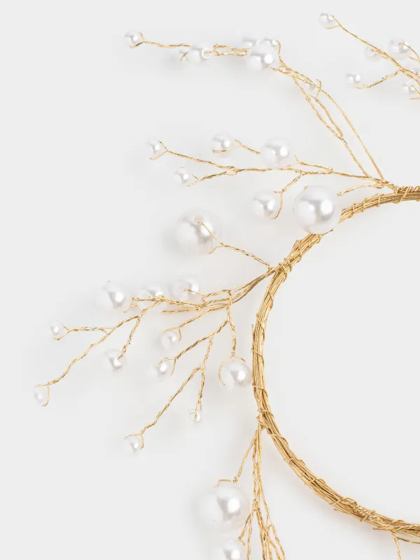 Кольцо для салфеток, 5 см, пластик/металл, шампань, Жемчужины, Balls decor, image-2