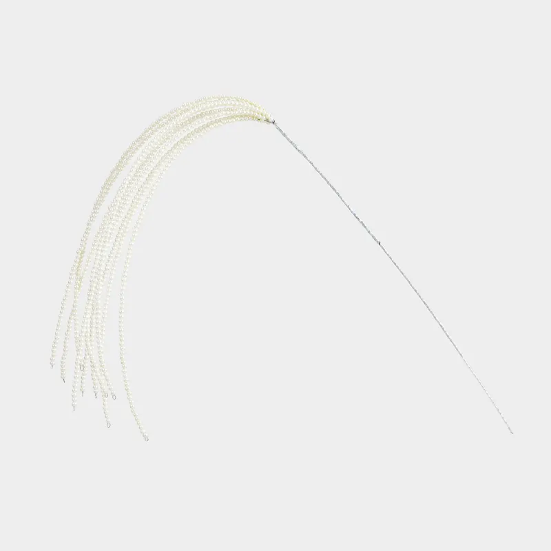 Ветка декоративная, 76 см, бисер/металл, серебристая, Ива из бусин, Balls decor