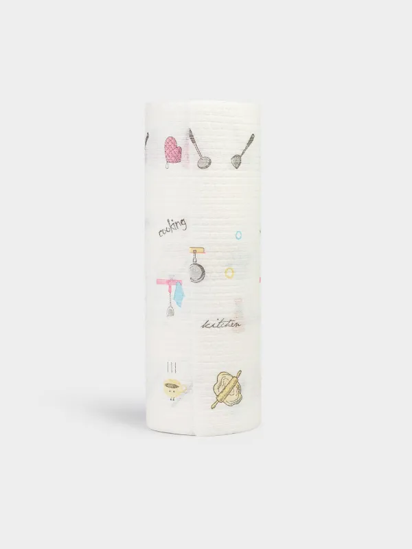 Полотенца рулонные, 25х25 см, 50 шт, целлюлоза, белые, Кухня, Roll, image-1